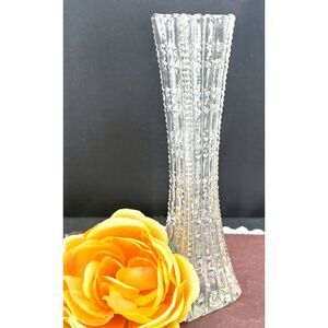 Vintage American Brilliant Fine Cut Glass Bud Vase Clear Sawtooth